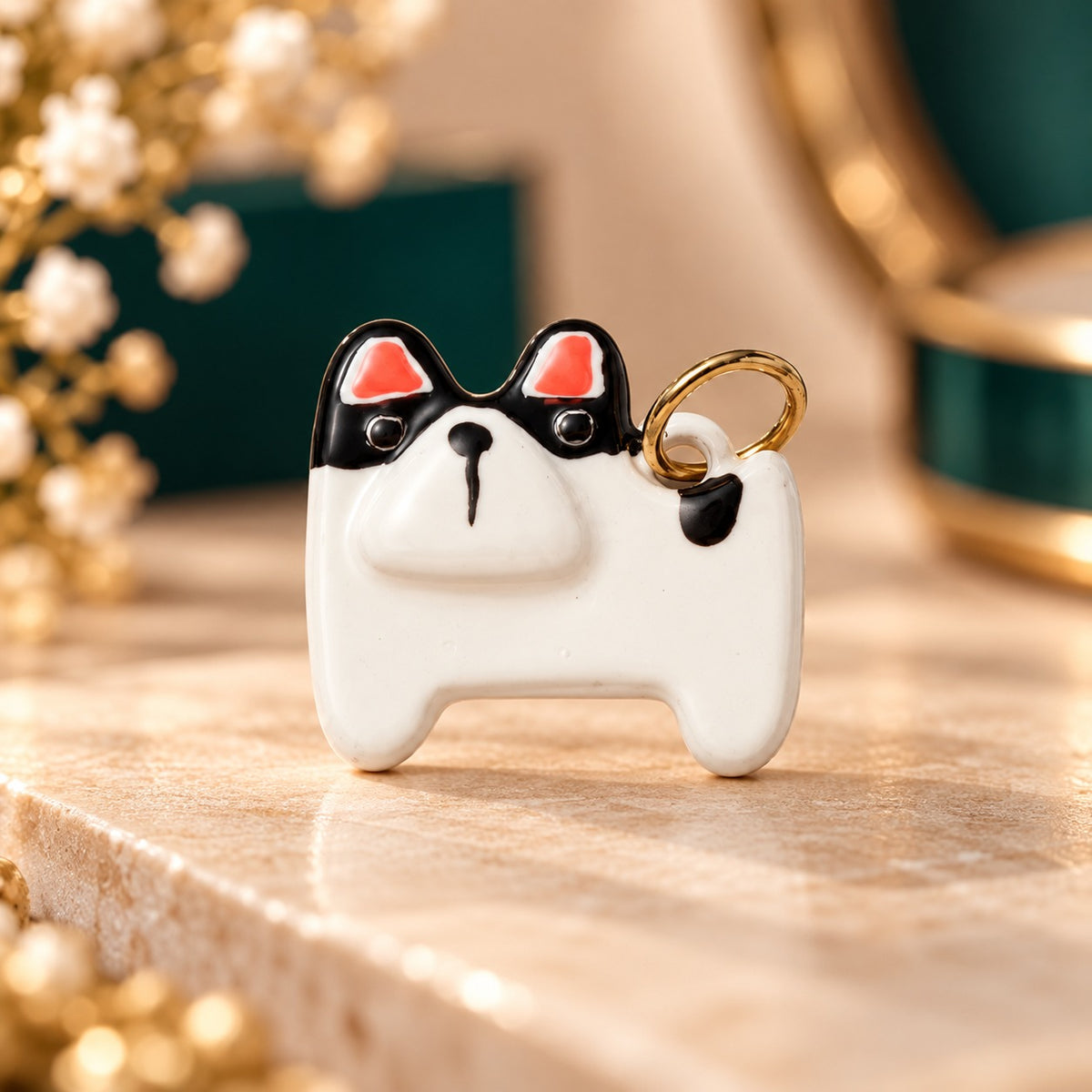 Cute Animal Charm Pendant – Enamel Cat & Dog Keychain Jewelry