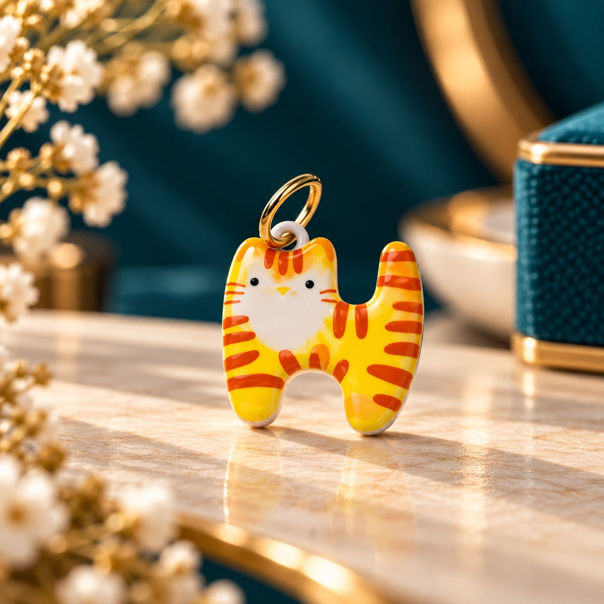 Cute Animal Charm Pendant – Enamel Cat & Dog Keychain Jewelry
