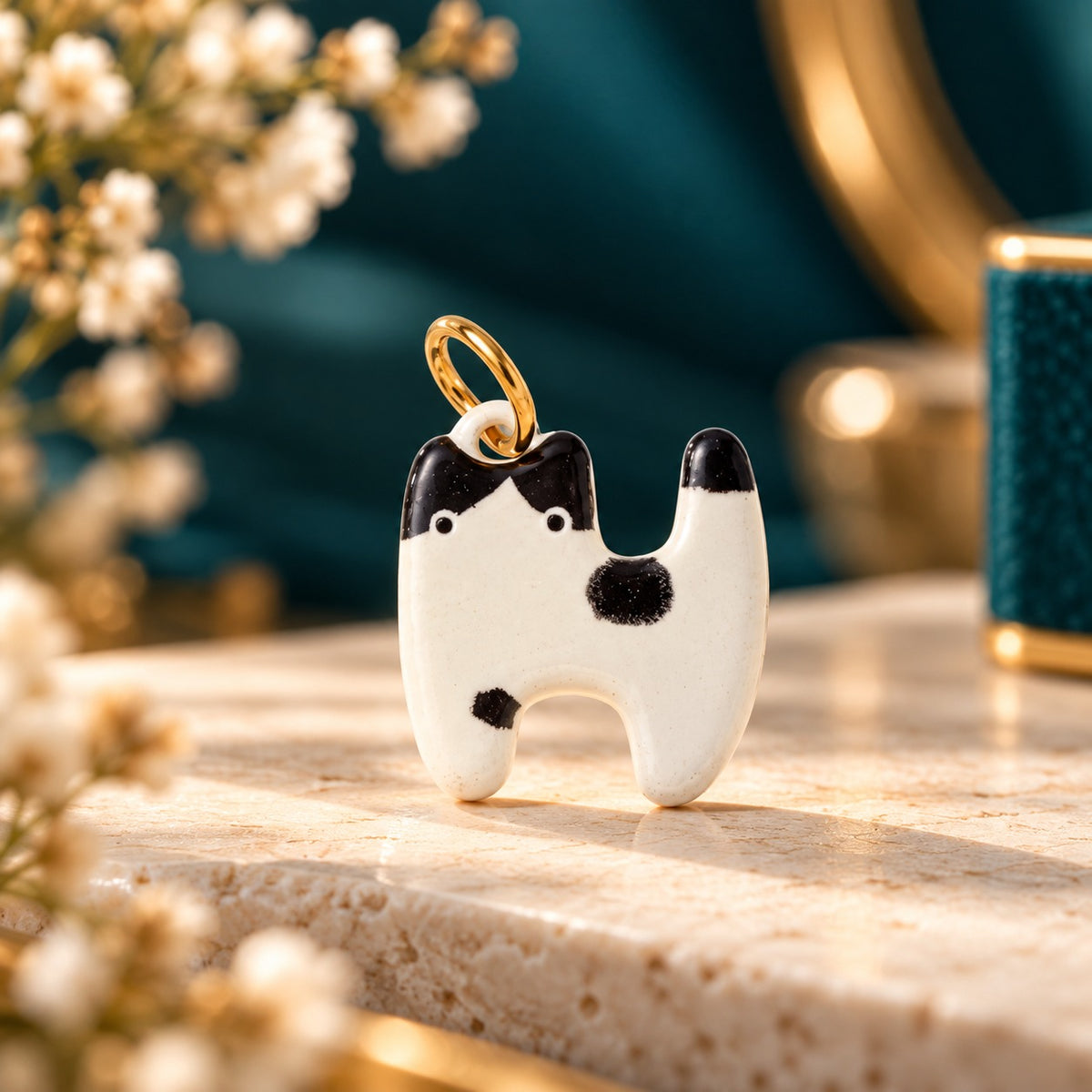 Cute Animal Charm Pendant – Enamel Cat & Dog Keychain Jewelry