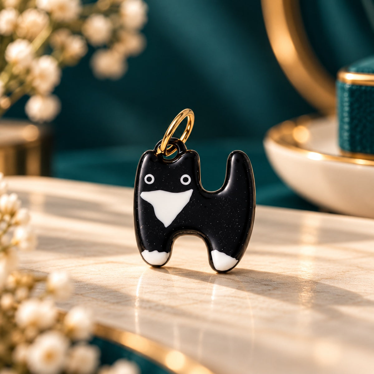 Cute Animal Charm Pendant – Enamel Cat & Dog Keychain Jewelry